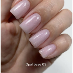 Base Opal 03 Dark, rosa lechoso con microbrillo multicolor, 15 ml
