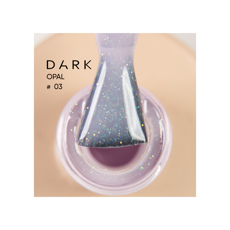 Base Opal 03 Dark, rosa lechoso con microbrillo multicolor, 15 ml