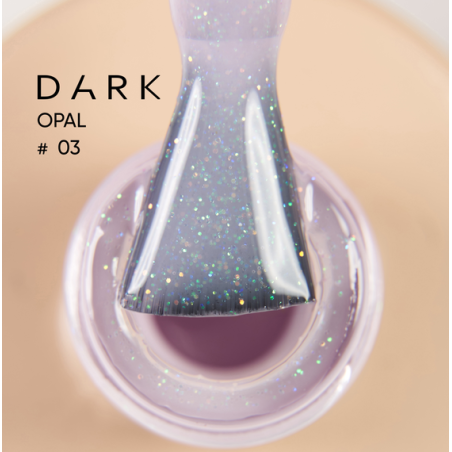 Base Opal 03 Dark, rosa lechoso con microbrillo multicolor, 15 ml