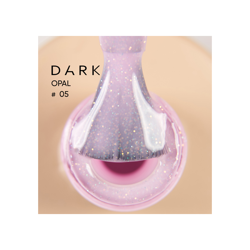 Base Opal 05 Dark, rosa con microbrillo multicolor, 15 ml
