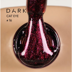 Esmalte Semipermanente Ojo de gato 16  Dark, rojo frambuesa, 6ml