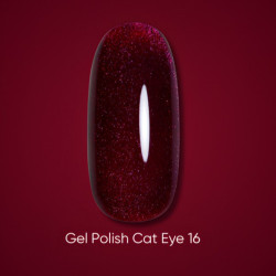 Esmalte Semipermanente Ojo de gato 16  Dark, rojo frambuesa, 6ml