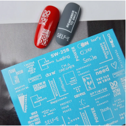 Pegatina al agua blanca SW-258