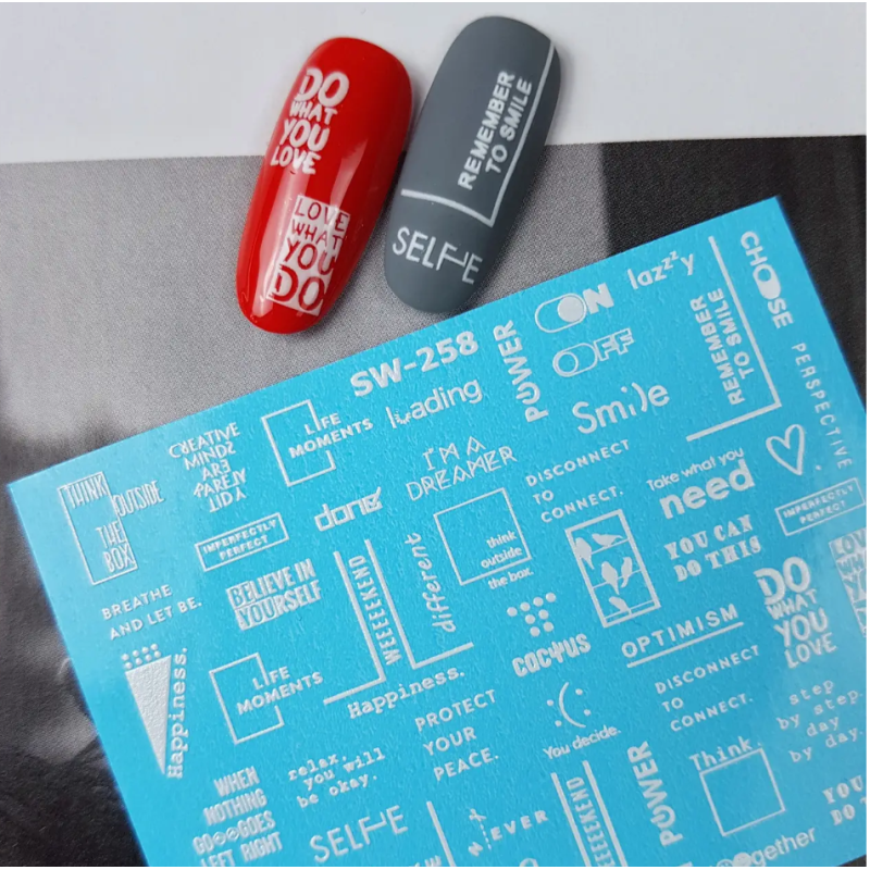 Pegatina al agua blanca SW-258