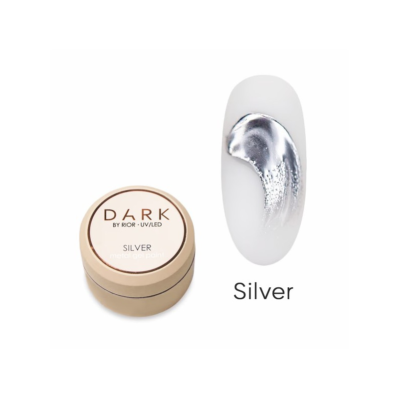Paint Gel Silver DARK, Efecto Espejo, sin capa pegajosa, 5ml
