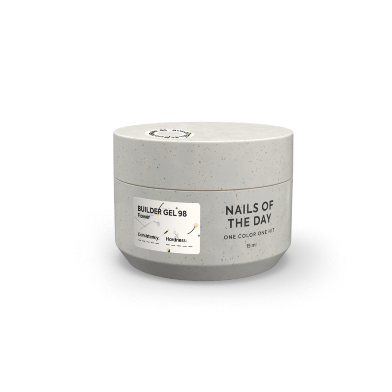 Builder Gel 98 Flower NAILSOFTHEDAY, gel constructorcon flores secas, 15 ml
