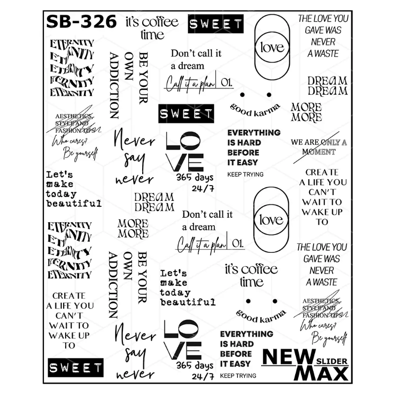 Pegatina al agua negra SB-326