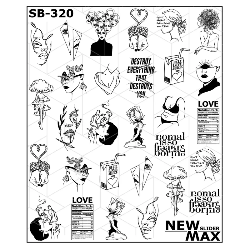 Pegatina al agua negra SB-320