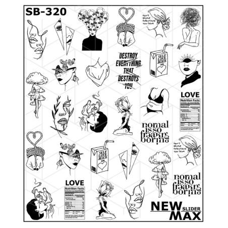 Pegatina al agua negra SB-320