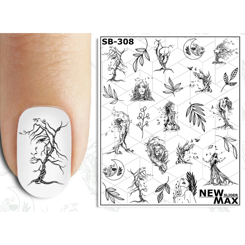 Pegatina al agua negra SB-308