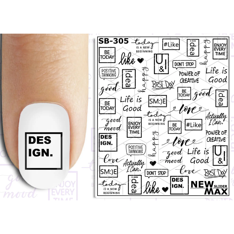 Pegatina al agua negra SB-305