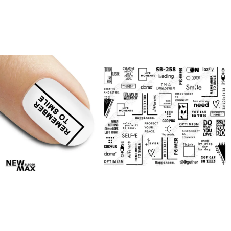 Pegatina al agua negra SB-258