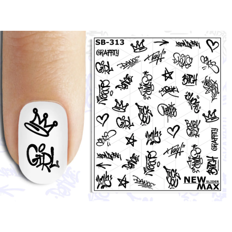 Pegatina al agua negra SB-313