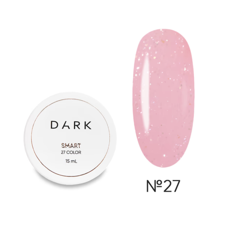 Constructor Dark Smart Builder Gel 27, rosa claro con microbrillo, 15 ml