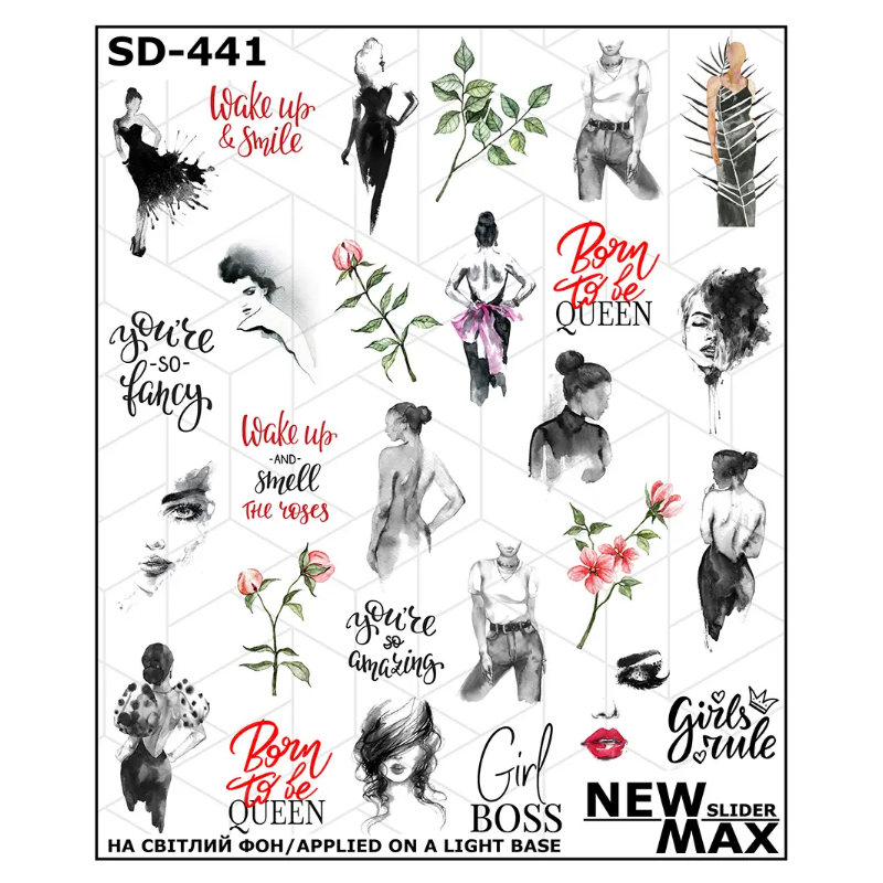 Pegatina al agua colorida SD-441