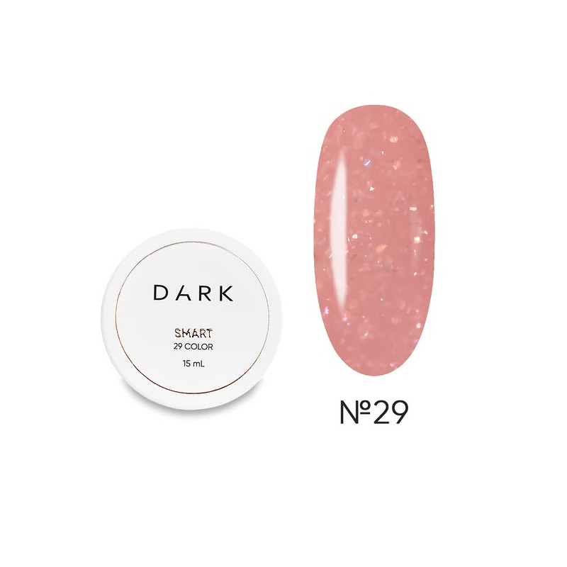 Constructor Dark Smart Builder Gel 29, beige rosado con microbrillo, 15 ml