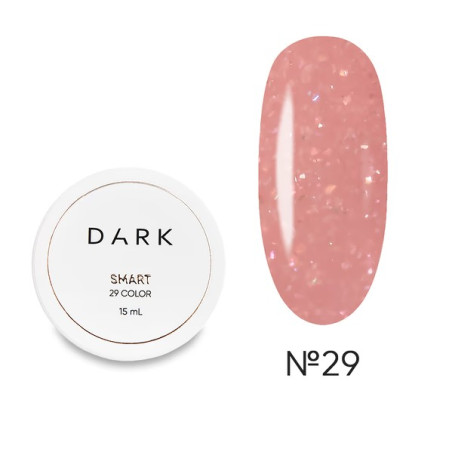 Constructor Dark Smart Builder Gel 29, beige rosado con microbrillo, 15 ml