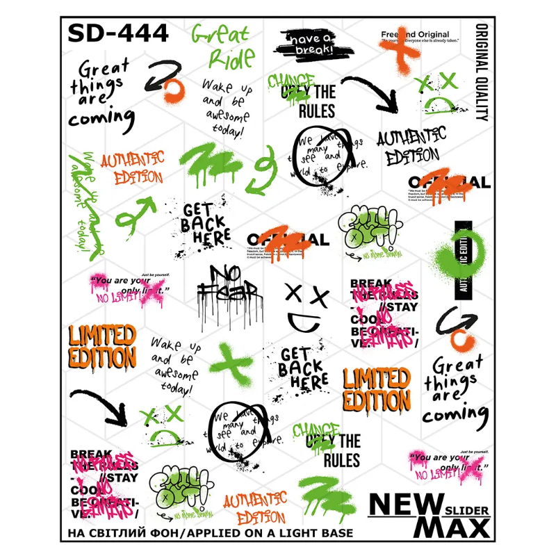 Pegatina al agua colorida SD-444