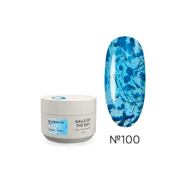 Builder Gel 100 Flower NAILSOFTHEDAY, gel constructorcon flores secas, 15 ml