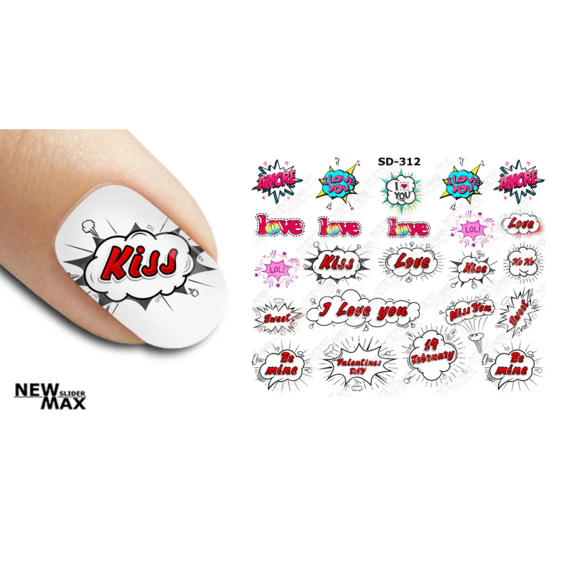 Pegatina al agua colorida SD-312