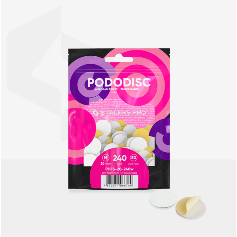Limas de Recambio Desechables Para Pododisc M, Grano 240 Espuma