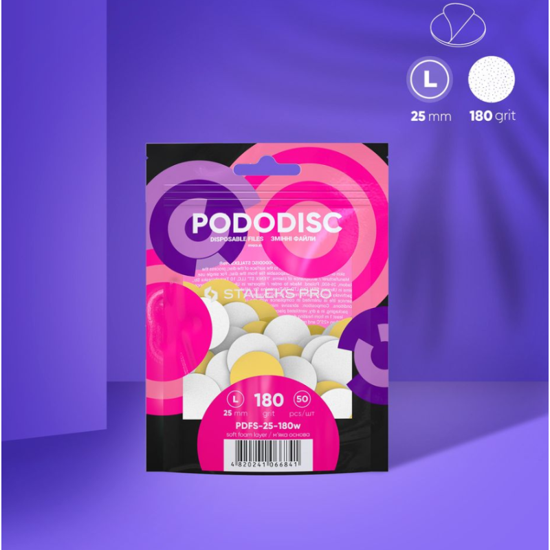 Limas de Recambio Desechables Para Pododisc L, Grano 180, 50uds