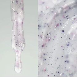 Potal Base 37 NAILSOFTHEDAY, Milky con Copos Violeta y Plata,10 ml