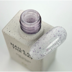 Potal Base 37 NAILSOFTHEDAY, Milky con Copos Violeta y Plata,10 ml
