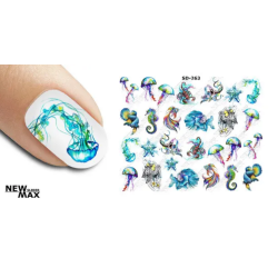 Pegatina al agua colorida...