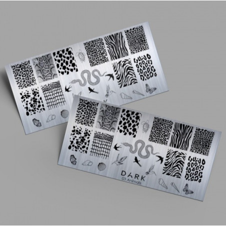 Placa Stamping DARK 03 Animals, (Pequeña)