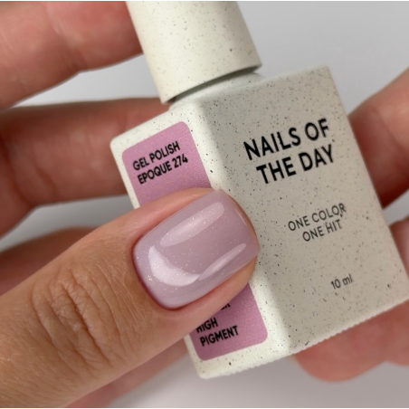 Esmalte Semipermanente Epoque 274 NAILSOFTHEDAY, malva empolvado con shimmer, 10ml