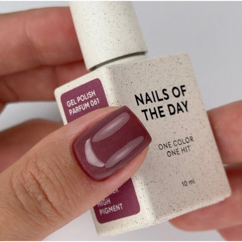 Esmalte Semipermanente Parfum 061 NAILSOFTHEDAY, empolvado oscuro con shimmer, 10ml