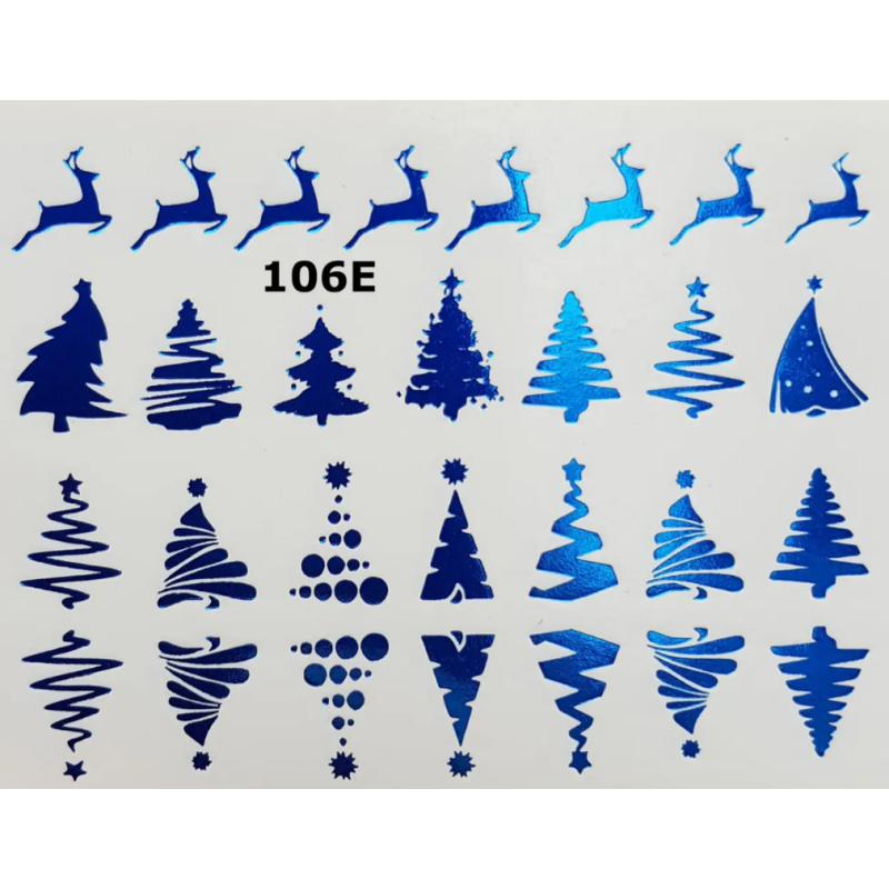 Pegatina al agua para navidad metalizada 106E