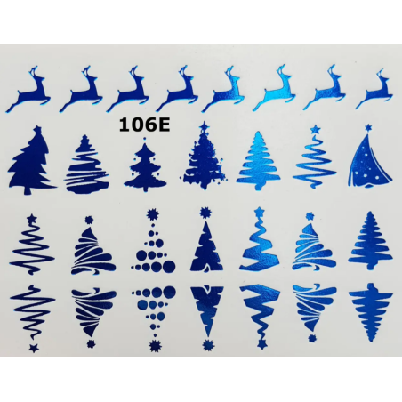 Pegatina al agua para navidad metalizada 106E