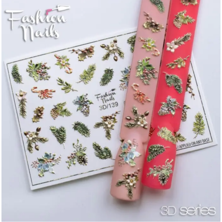 Pegatina al agua para navidad 3D-139