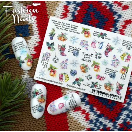 Pegatina al agua para navidad 3D-165