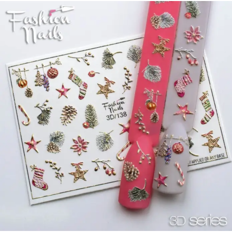 Pegatina al agua para navidad 3D-138