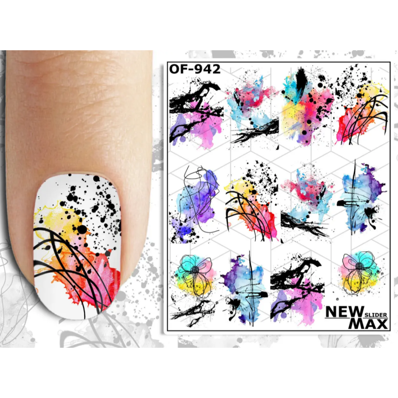 Pegatina al agua para uña entera, OF-942