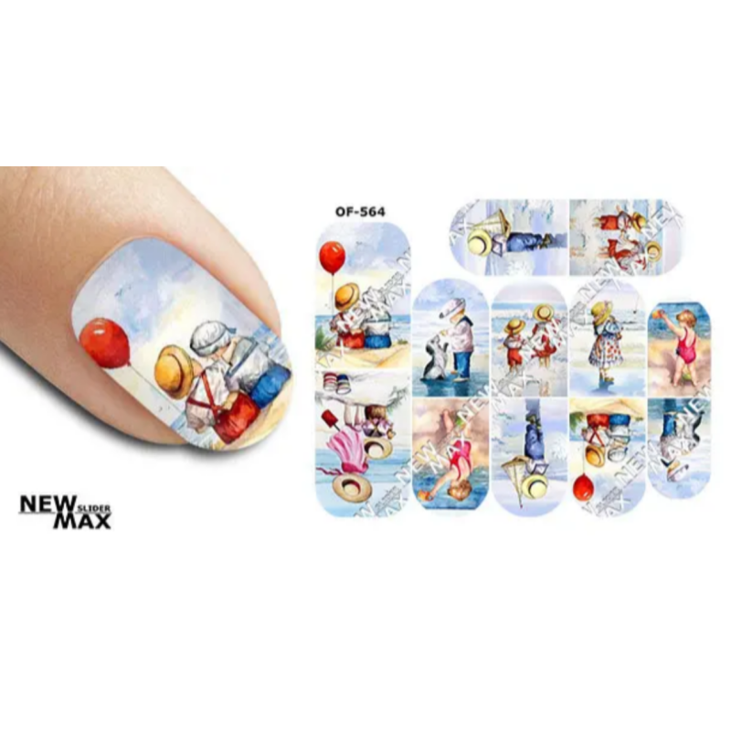 Pegatina al agua para uña entera, OF-564