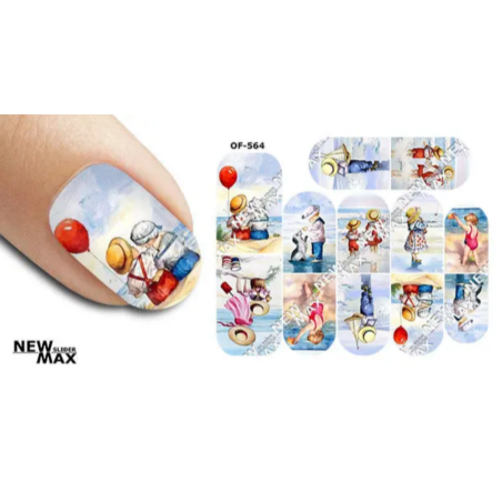 Pegatina al agua para uña entera, OF-564