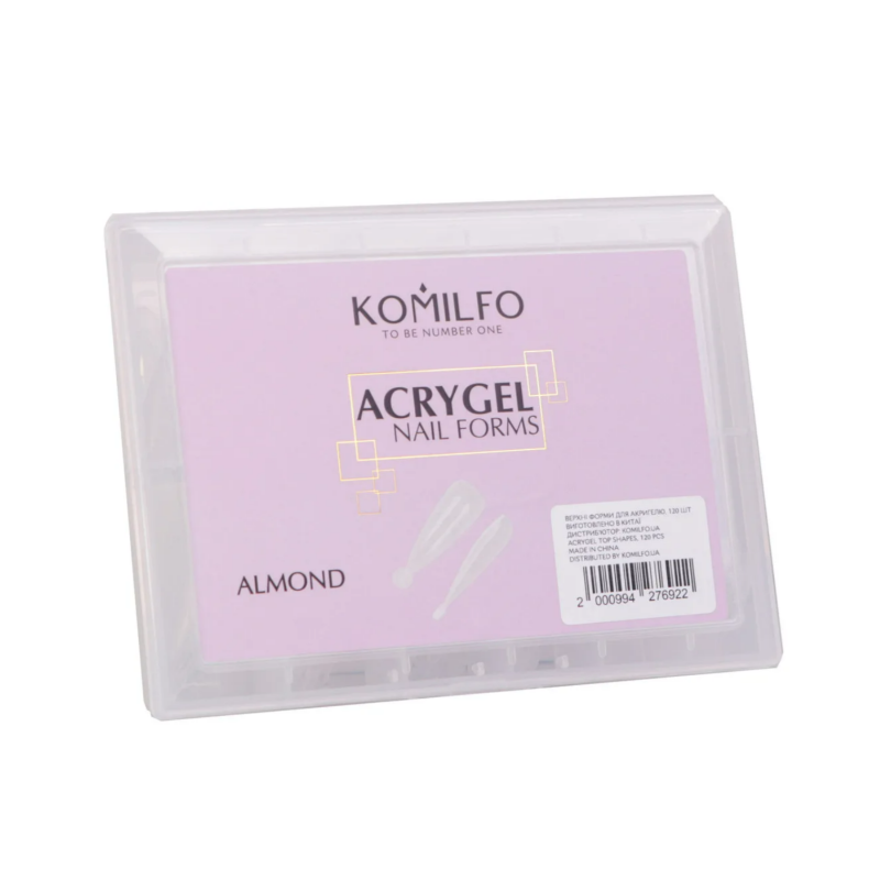 Tips Moldes para Construcción de Uñas Sistema dual Komilfo Reutilizables, Almendra, 120uds