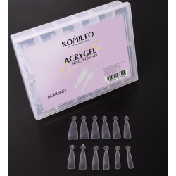 Tips Moldes para Construcción de Uñas Sistema dual Komilfo Reutilizables, Almendra, 120uds