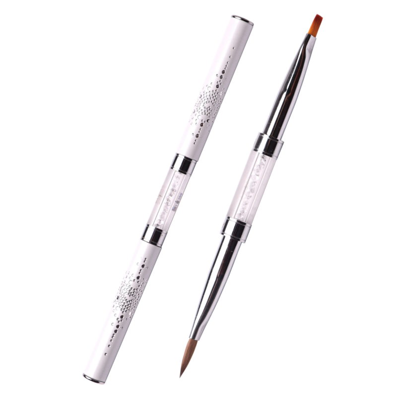 Pincel Doble Acrílico 6K (Kolinsky)/ Gel Flat 6(Nylon), Komilfo