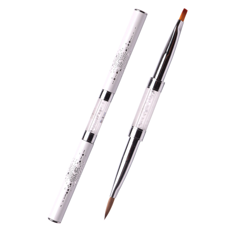 Pincel Doble Acrílico 6K (Kolinsky)/ Gel Flat 6(Nylon), Komilfo