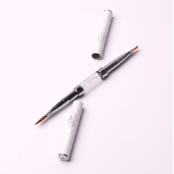 Pincel Doble Acrílico 6K (Kolinsky)/ Gel Flat 6(Nylon), Komilfo