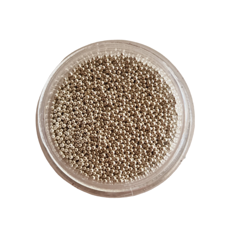 Micro bolitas caviar (metálicas) plata, 0,6-0,8 mm