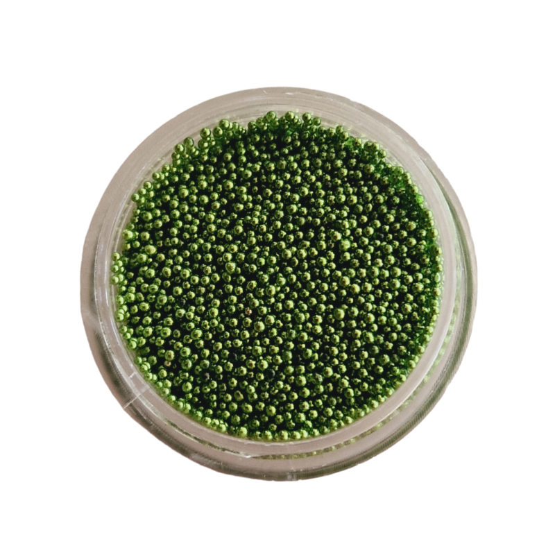Micro bolitas caviar (metálicas) Verde,  06-08mm
