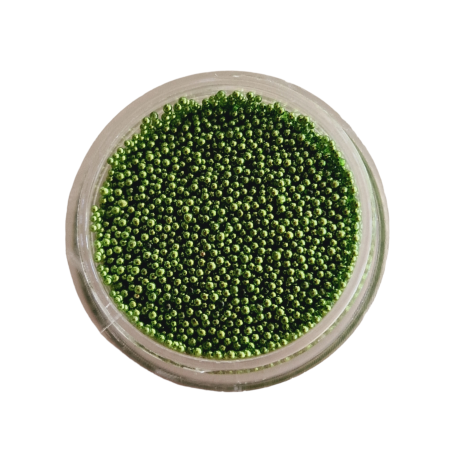 Micro bolitas caviar (metálicas) Verde,  06-08mm