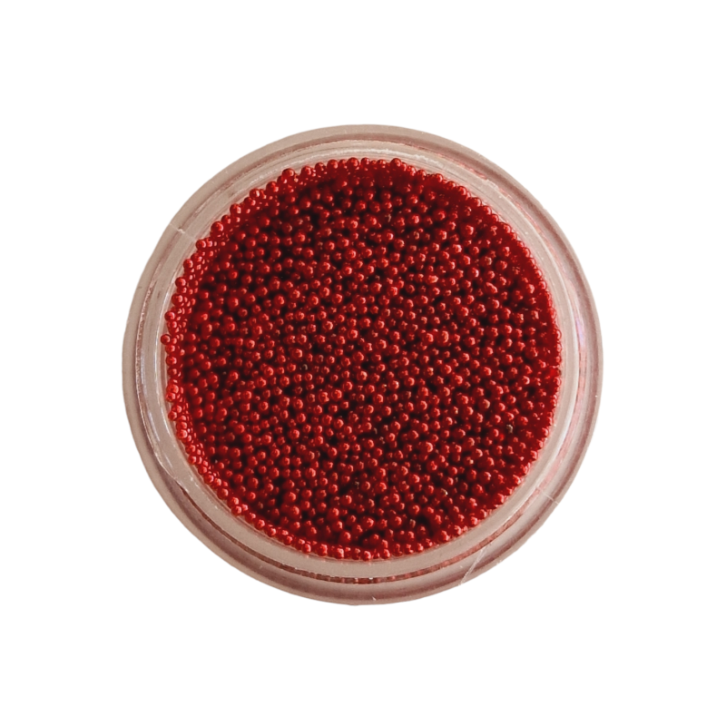 Micro bolitas caviar (metálicas) Rojo, 0,6-0,8 mm