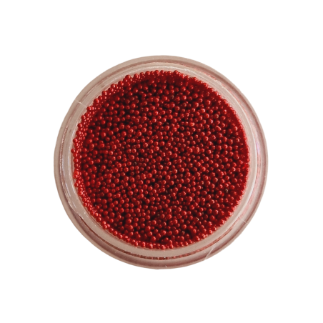 Micro bolitas caviar (metálicas) Rojo, 0,6-0,8 mm